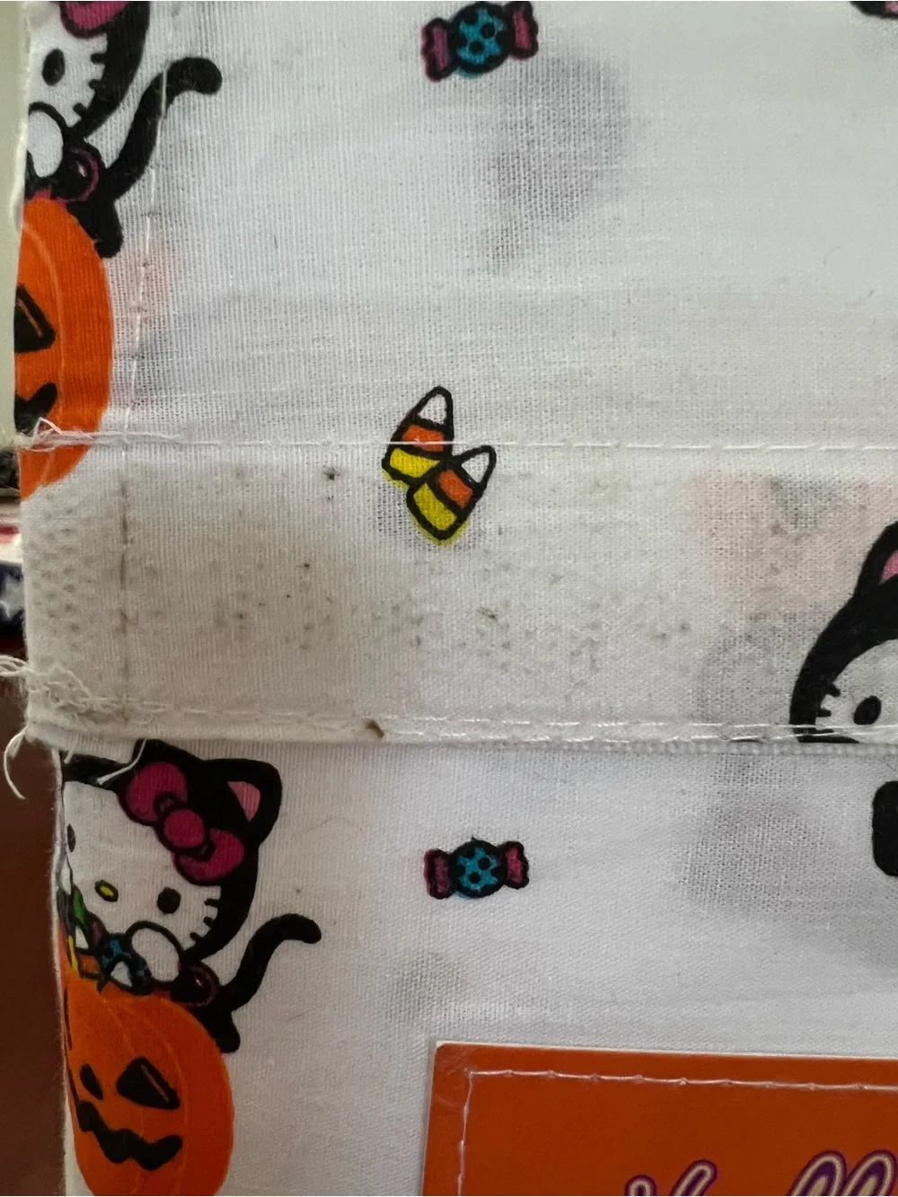 Hello Kitty Halloween Queen Sheet Set - White with Orange & Pink Accents